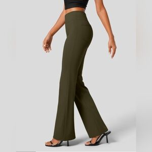 Halara High Waisted Slight Flare Work Pants XLP Forest